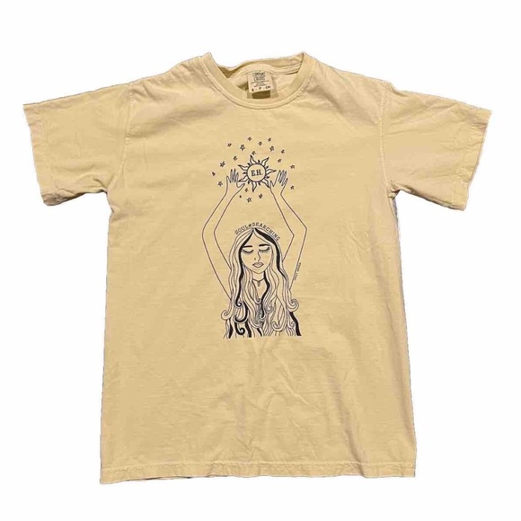 Comfort Colors Tops - Soul Searching Women’s T-shirt Sz Small Yellow Shirt Ring Spun Cotton Gypsy Lady
